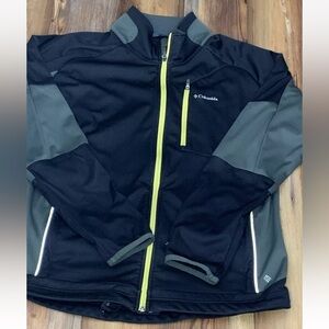 Columbia Black and Gray Jacket w/ Yellow Accents- Men’s Omni-Shield Windproof L